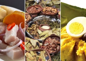 se muestra la diversidad de platos de comida de perú